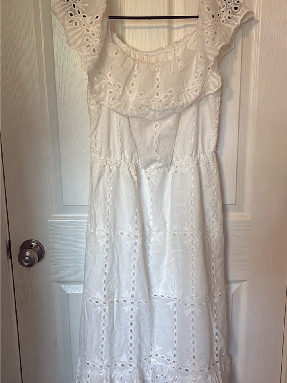 Morrisday the Label White Eyelet Ruffle Dress
